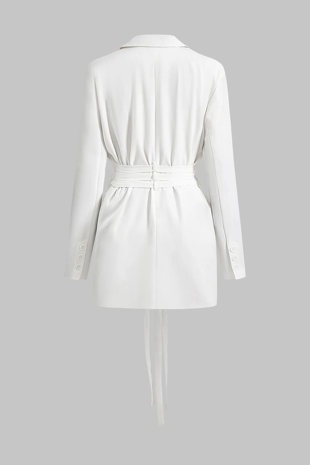 Belted Button Pocket Notched Lapel Blazer sold by Micas product image thumbnail 2