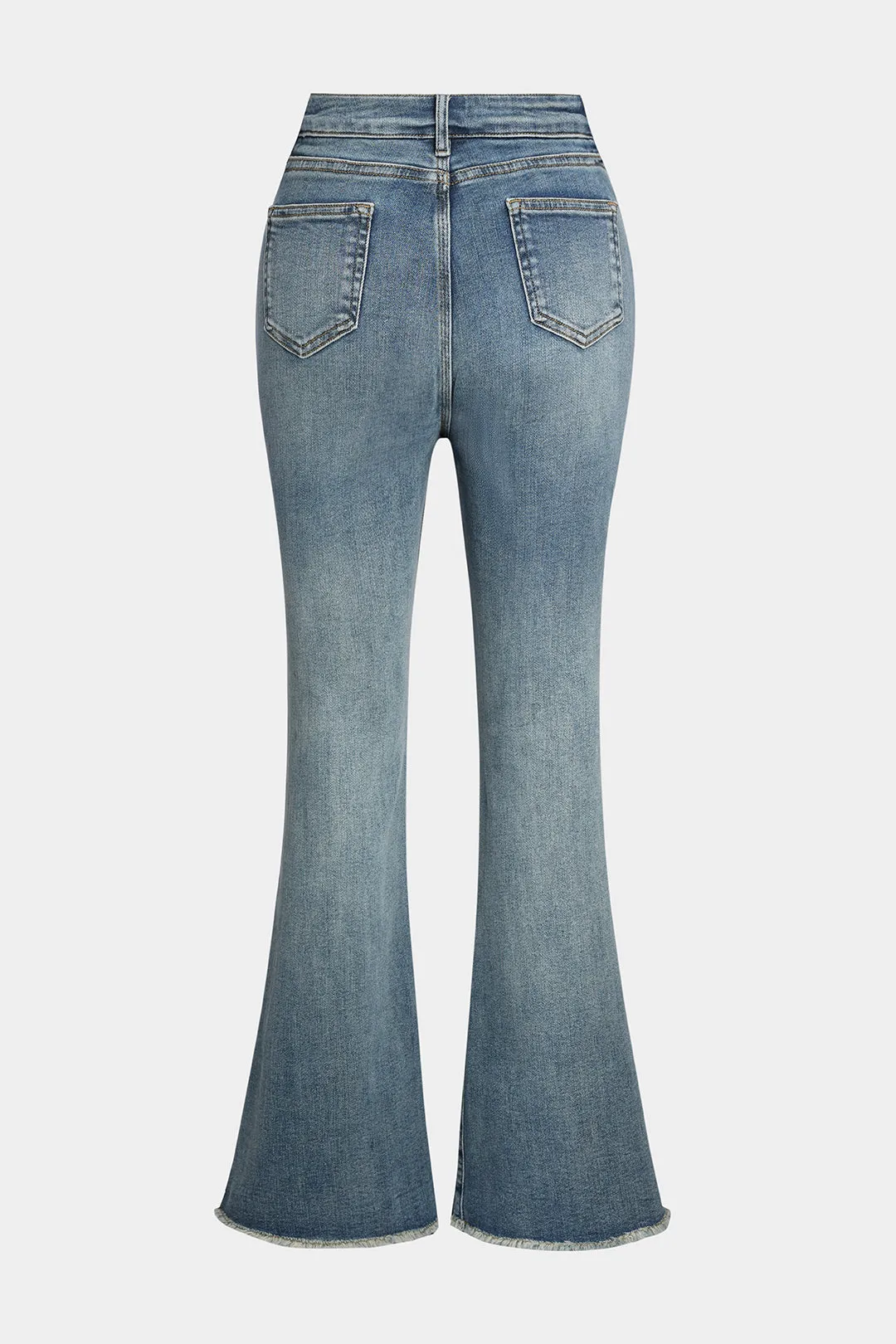 Denim lomme knap flare ben jeans sold by Micas product image thumbnail 2