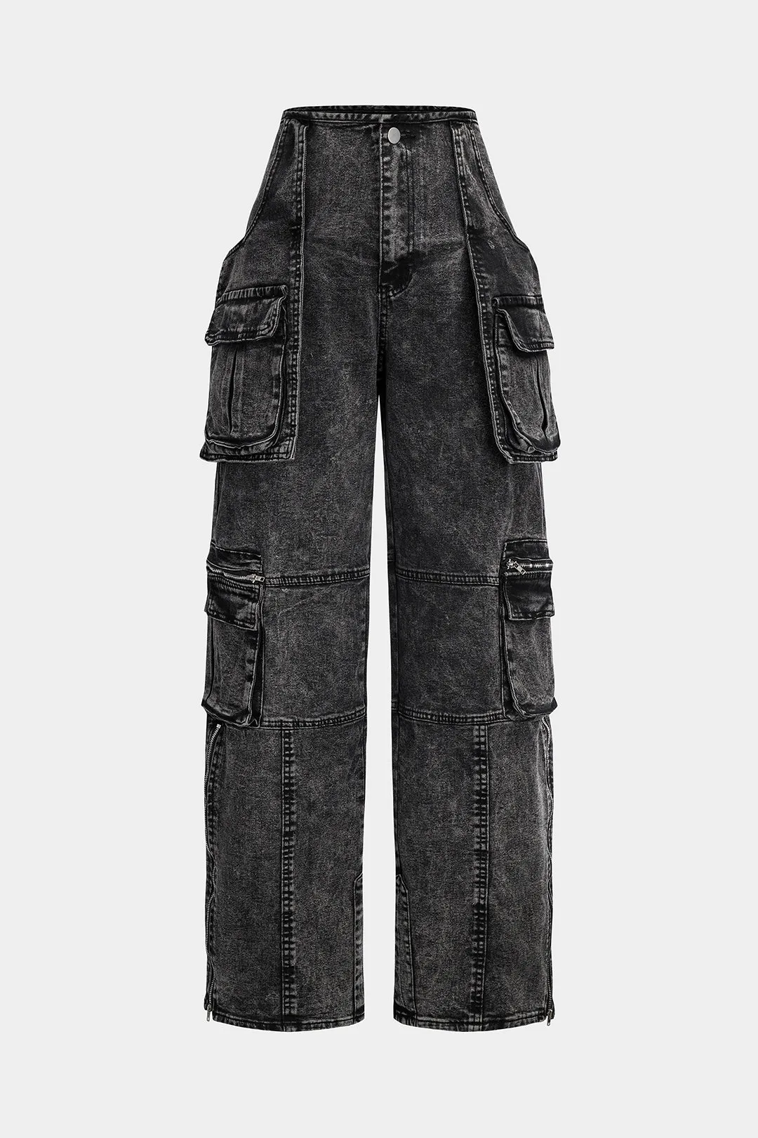 Denim lynlås klap lomme jeans sold by Micas