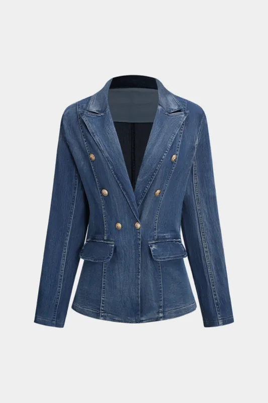 Denim Button Pocket Long Sleeve Outerwear sold by Micas