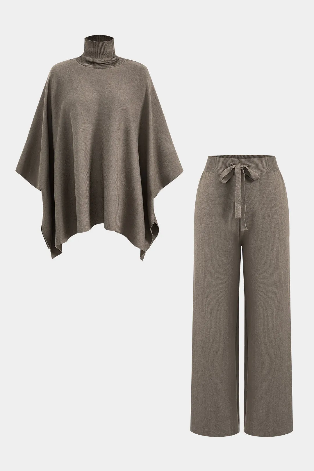 Sweater Turtleneck Top and Tie Front Wide Ben Pants Set sold by Micas