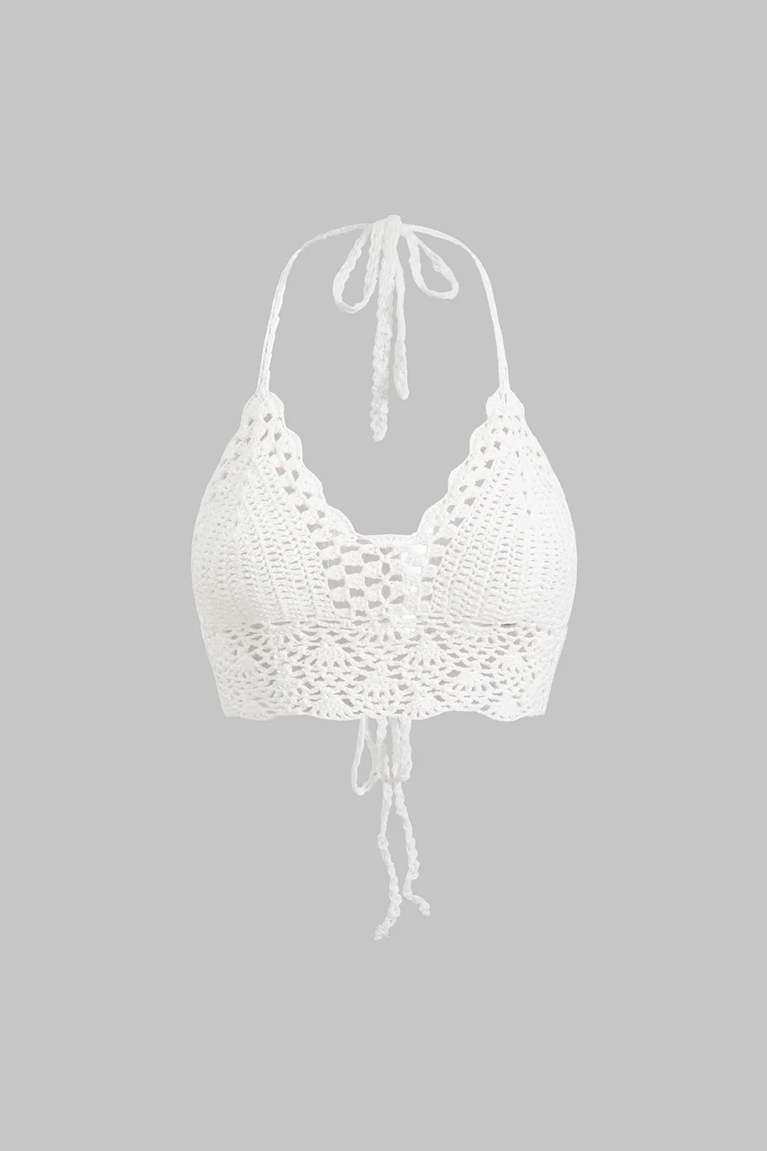 Knit Cut Out Backless Tie-Up Cami Top sold by Micas