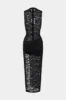 Blonder Metallic Ruched Cut Out Zipper Slit Maxi Dress sold by Micas