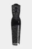 Blonder Metallic Ruched Cut Out Zipper Slit Maxi Dress sold by Micas