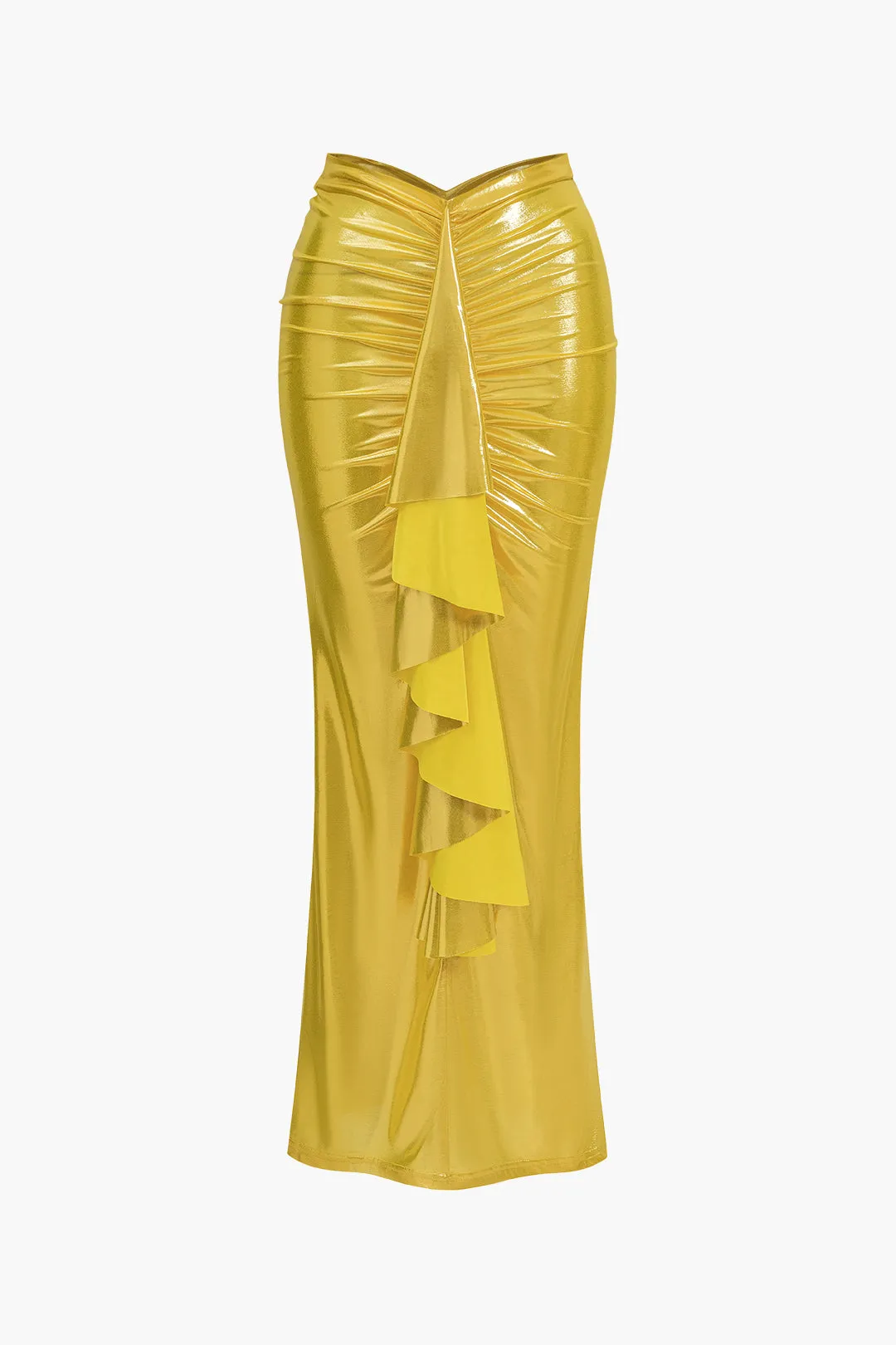 Ruched udskåret halter hals slips tilbage bodysuit og spalte nederdel sæt sold by Micas product image thumbnail 4