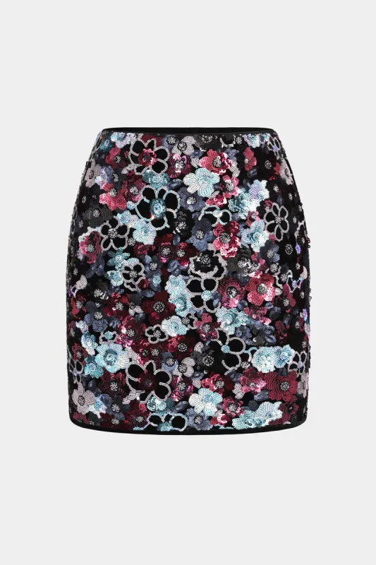 Sequin  Embroidery Velvet Skort sold by Micas