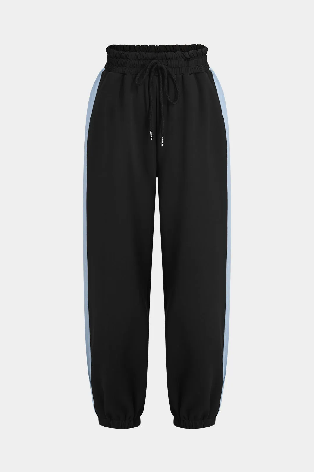 Hooded Patchwork DrawString Zippper Langærmet top og Ruched Bukser Set sold by Micas product image thumbnail 4