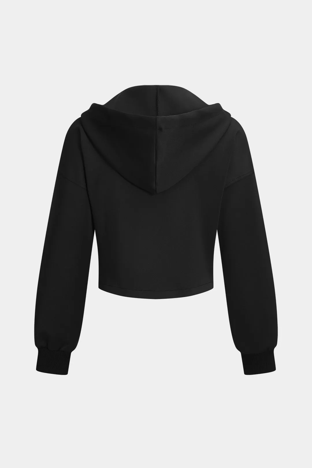 Hooded Patchwork DrawString Zippper Langærmet top og Ruched Bukser Set sold by Micas product image thumbnail 3