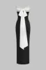 Pleated Backless Bow Strapless Maxi Dress sold by Micas
