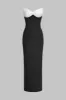 Pleated Backless Bow Strapless Maxi Dress sold by Micas