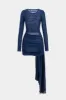 Mesh slips foran langærmet mini kjole sold by Micas
