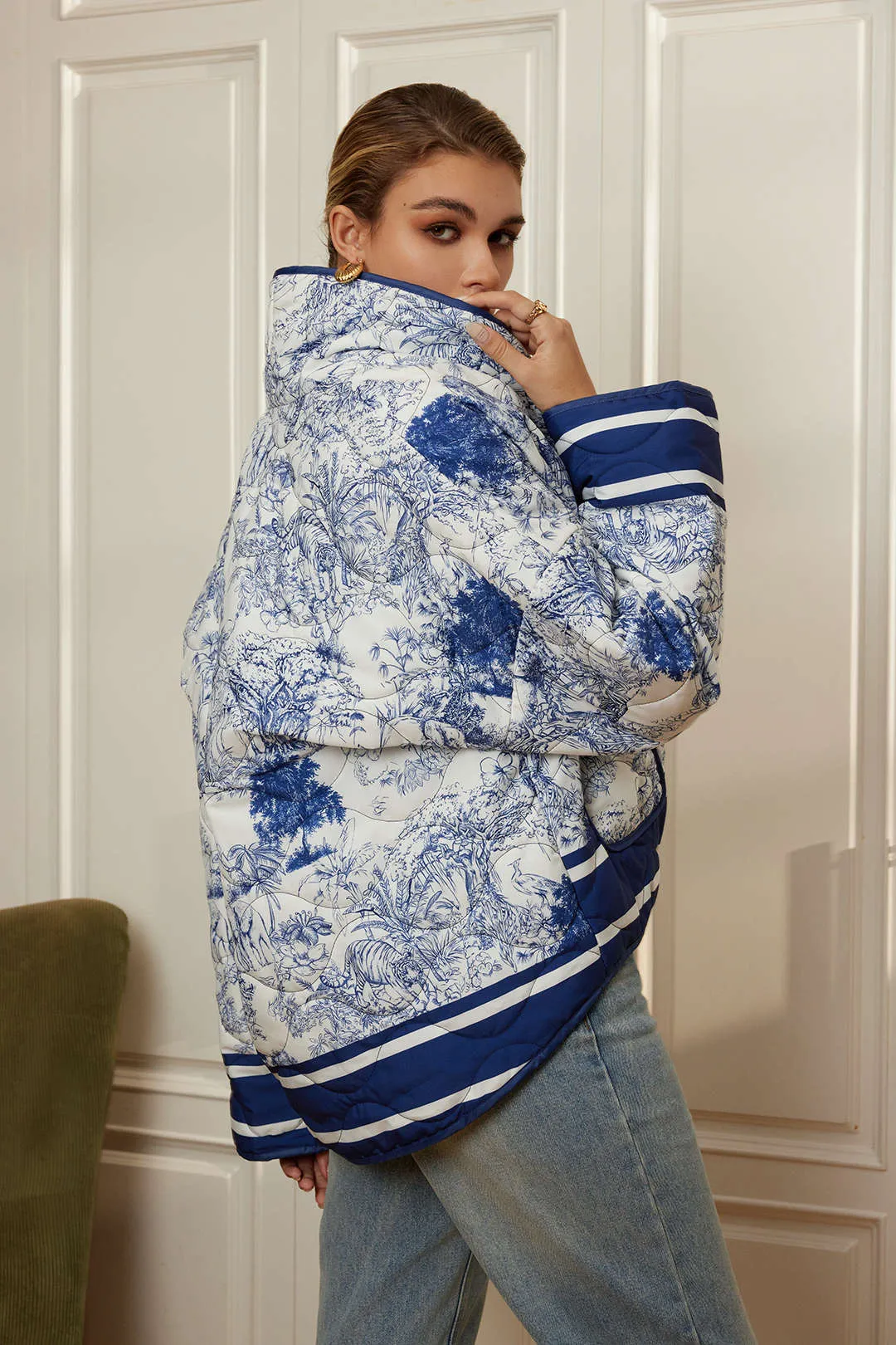 Branch blomstermønster polstret lommejakke sold by Micas product image thumbnail 4