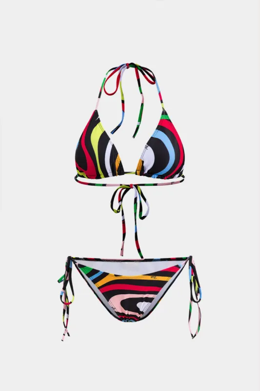 Stripe Tie-Up Bikini Set sold by Micas