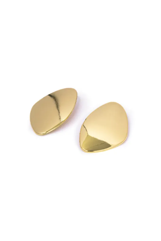 Pebble -form metallisk geometriske uregelmæssige øreringe sold by Micas