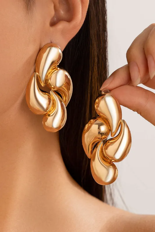 Metal Water Drop Geometric Earrings sold by Micas