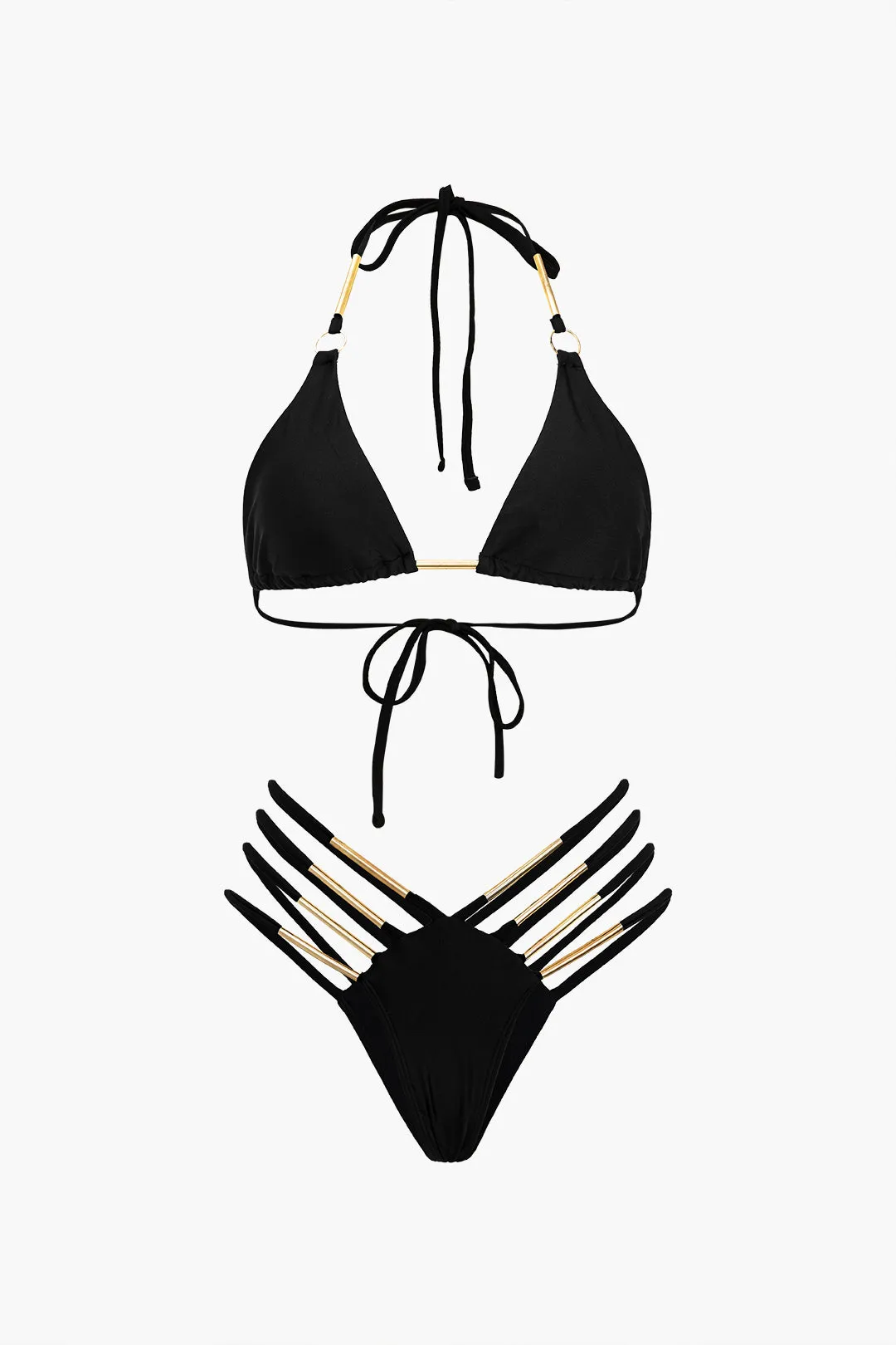 Metal Cut Out Tie Back Bikini Set sold by Micas
