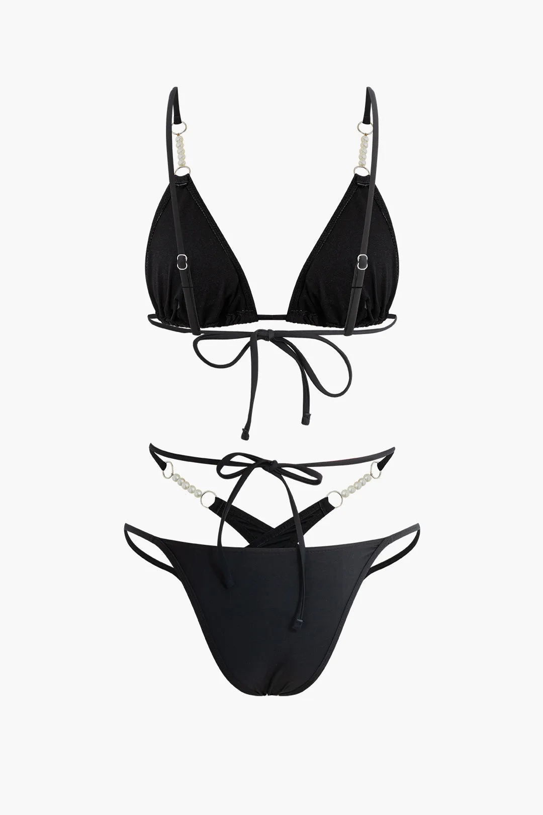 Ruched Pearl krydsede TIE Back Bikini Set sold by Micas product image thumbnail 3