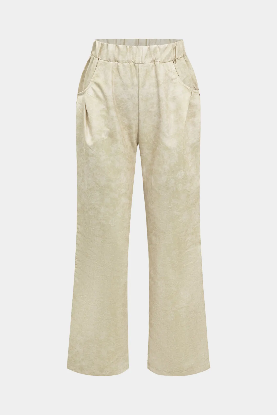 Bind farvestofprint Ruched knyttet langærmet top og lommebrede benbukser sæt sold by Micas product image thumbnail 4