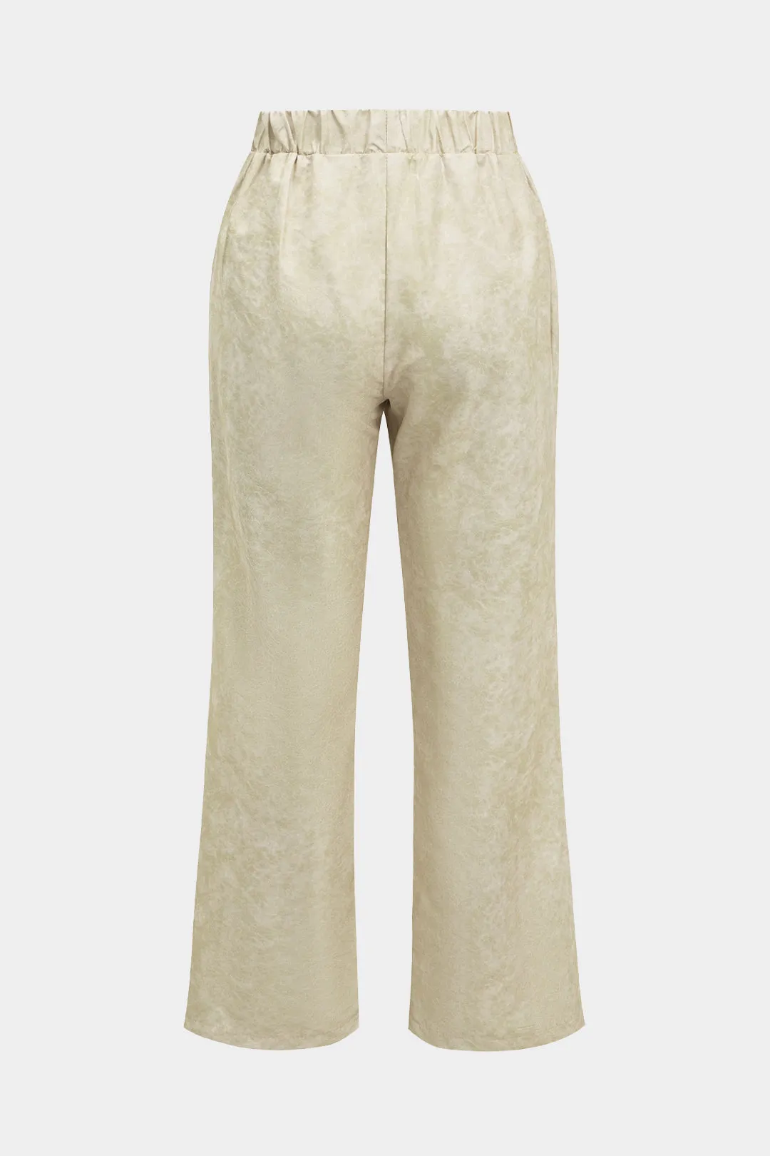 Bind farvestofprint Ruched knyttet langærmet top og lommebrede benbukser sæt sold by Micas product image thumbnail 5