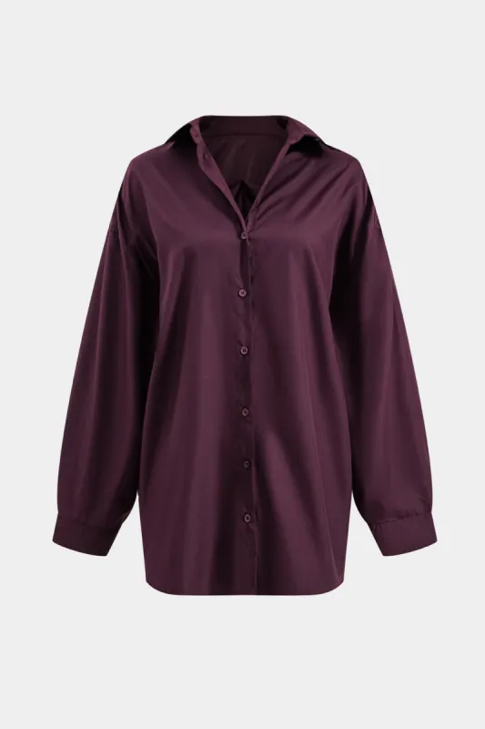 Ruched Button Longærme skjorte sold by Micas