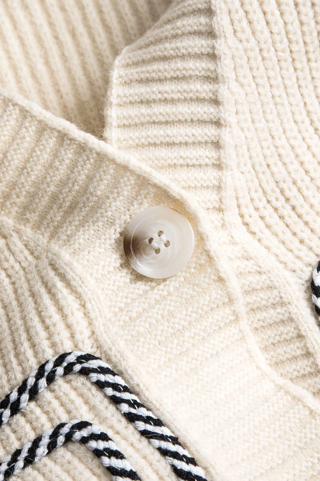 Sweater denim patchwork knap lomme cardigan sold by Micas product image thumbnail 3