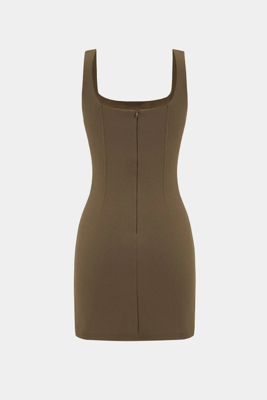 Ruched lynlås firkantet nakke mini kjole sold by Micas product image thumbnail 2