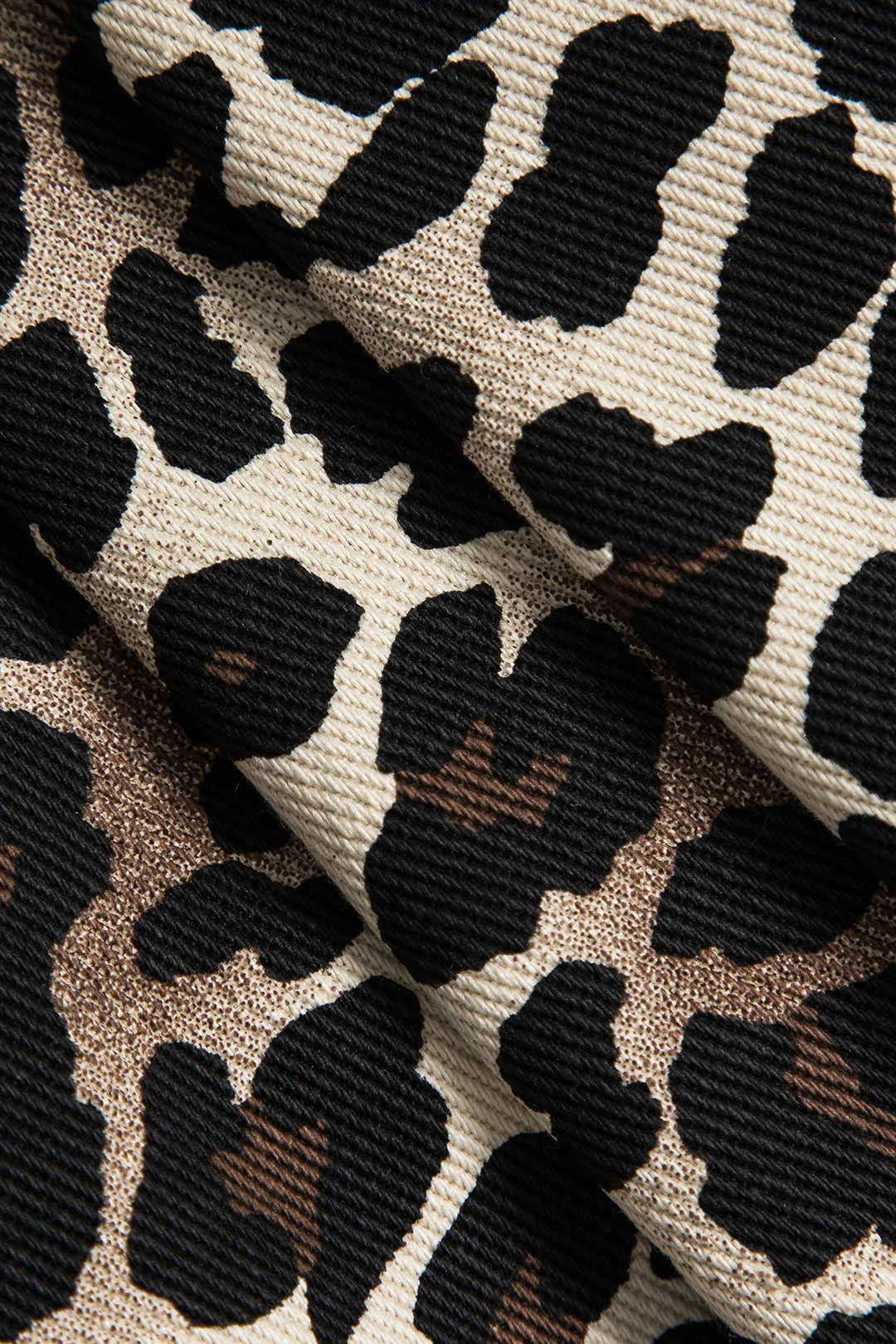 Leopard print denim lynlås høj talje shorts sold by Micas product image thumbnail 3