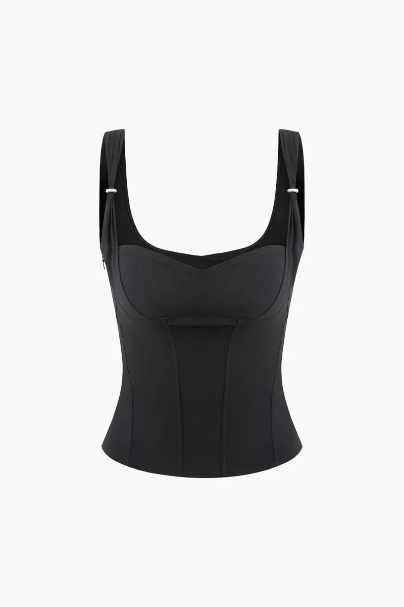 Metallisk korset bustier tank top sold by Micas