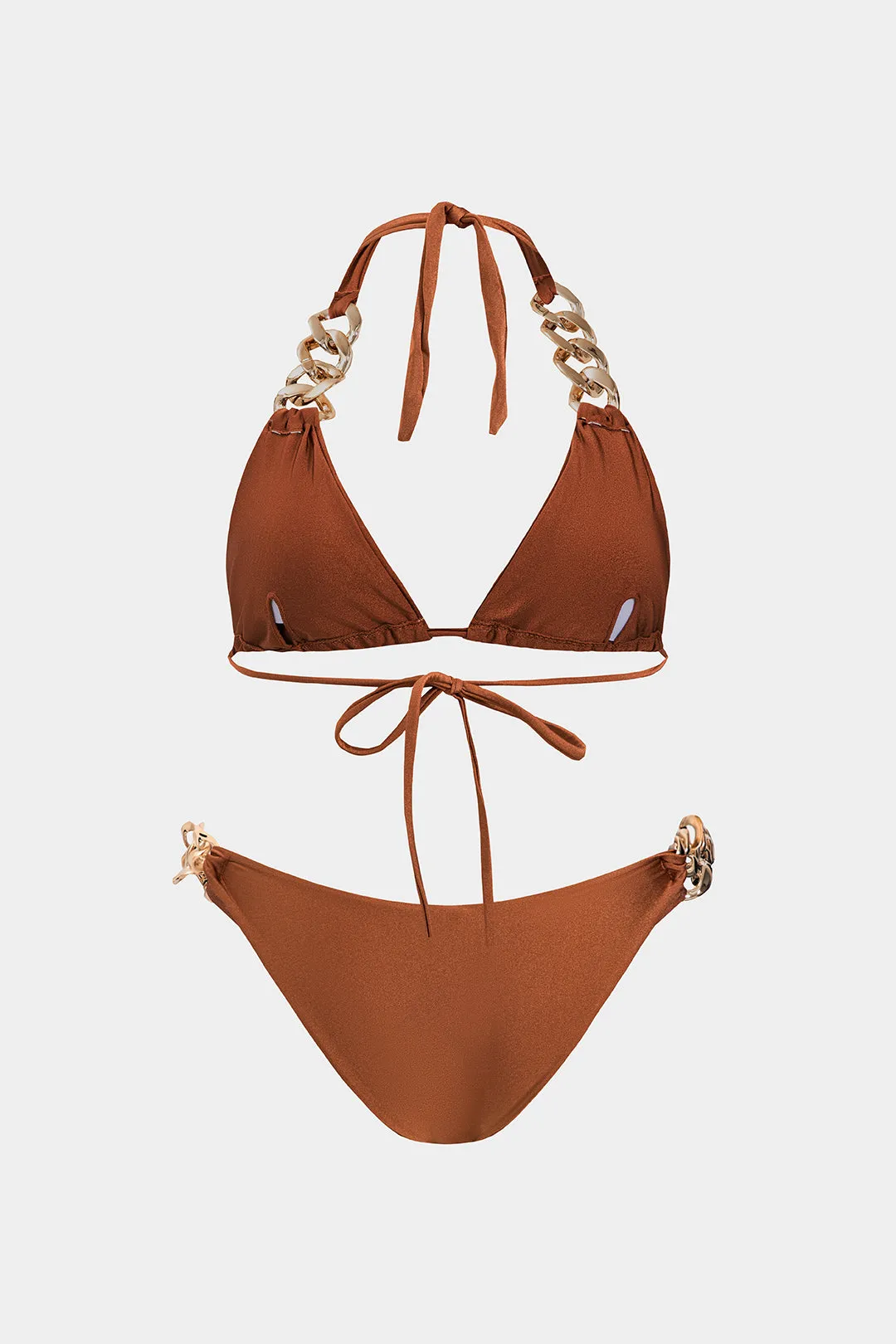 Metallisk geometri Ring Ruched Tie Back Bikini Set sold by Micas product image thumbnail 2