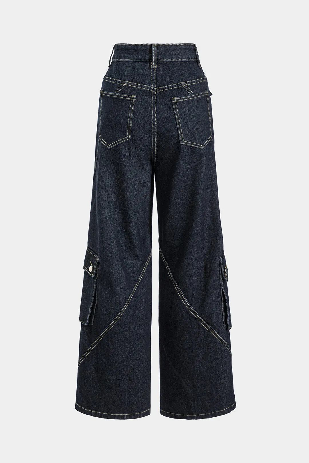 Denim lomme knap bred ben laster jeans sold by Micas product image thumbnail 2