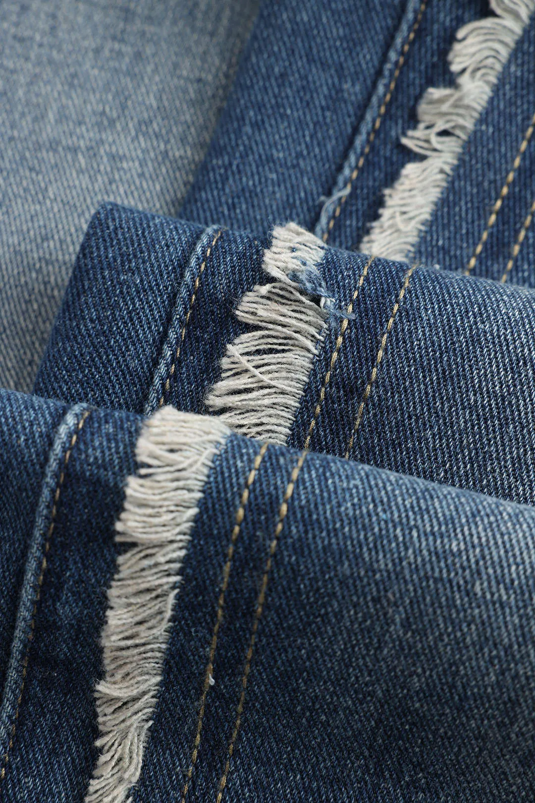 Denim knaplomme vaskede brede ben jeans sold by Micas product image thumbnail 5