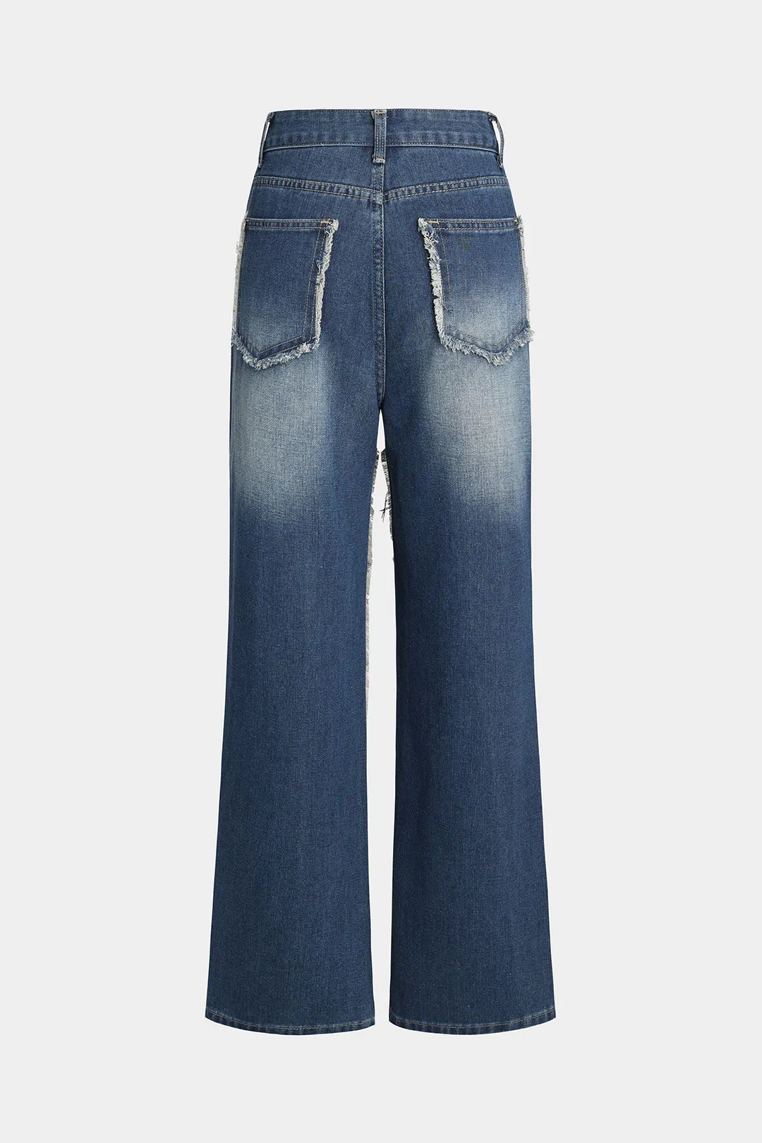 Denim knaplomme vaskede brede ben jeans sold by Micas product image thumbnail 2
