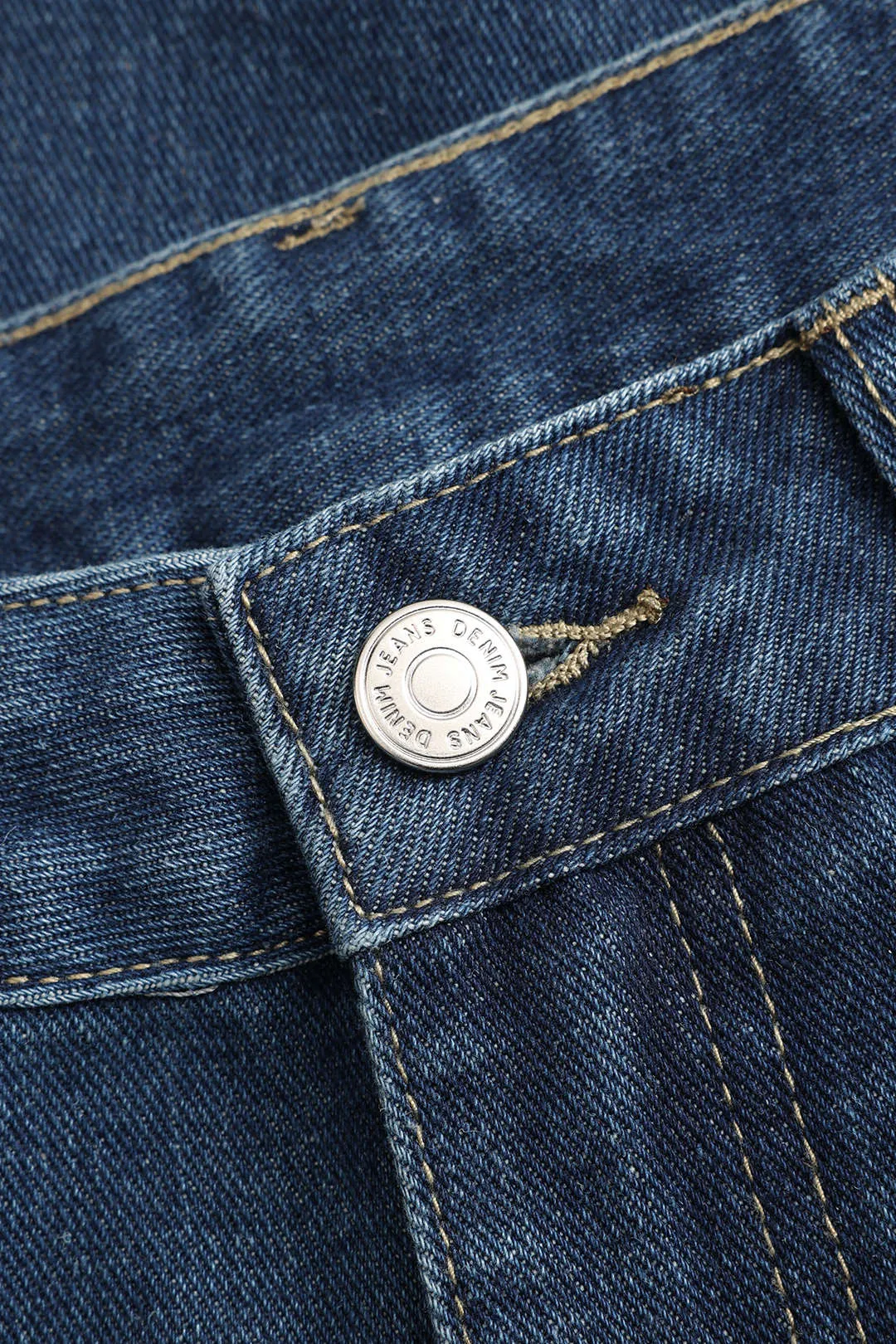 Denim knaplomme vaskede brede ben jeans sold by Micas product image thumbnail 3