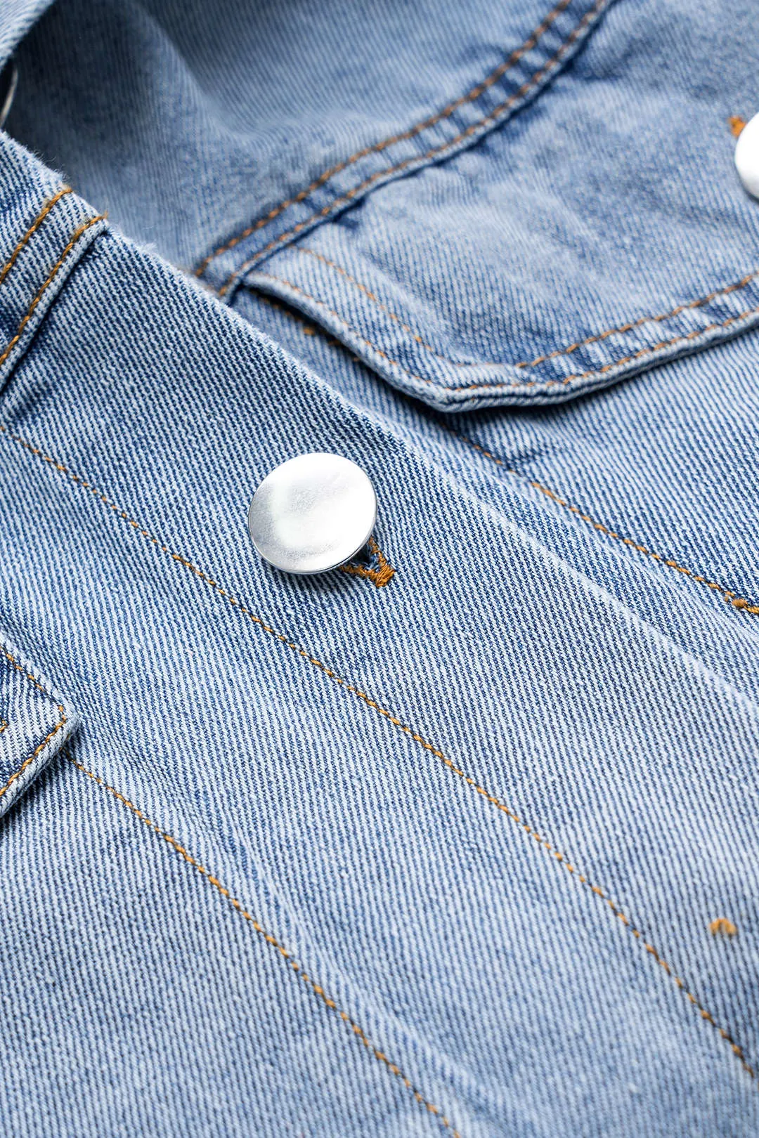 Denim -knap Pocket Belted Overwear sold by Micas product image thumbnail 3