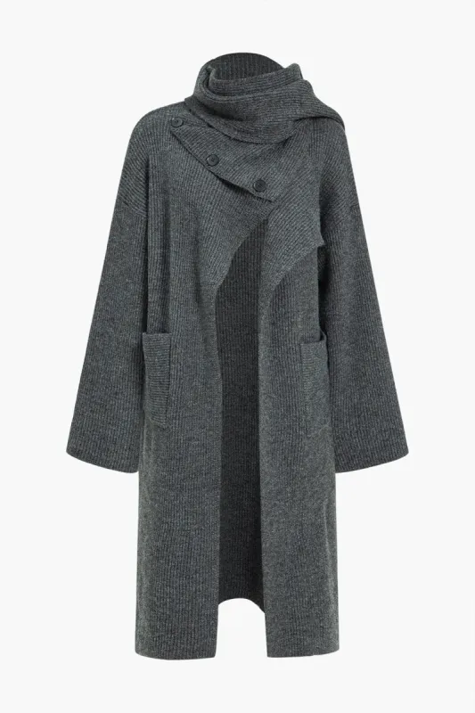 Strikket lomme -knap Langærmet cardigan sold by Micas