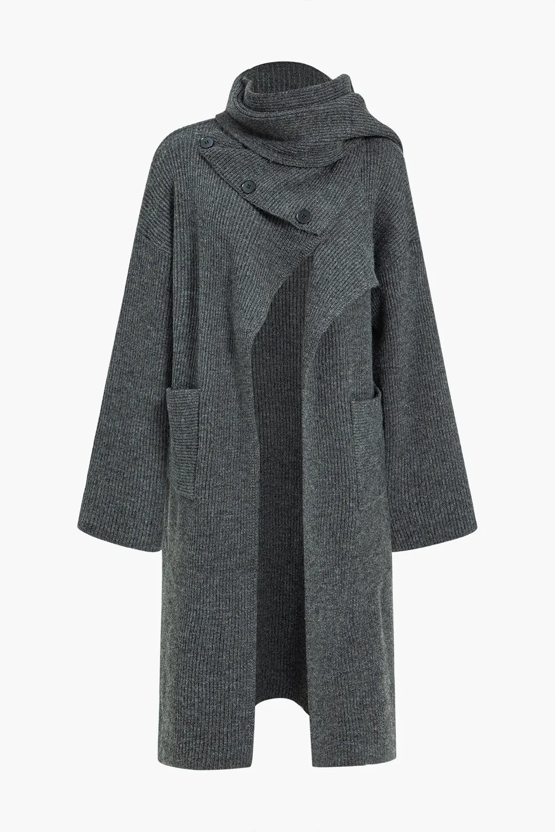 Strikket lomme -knap Langærmet cardigan sold by Micas