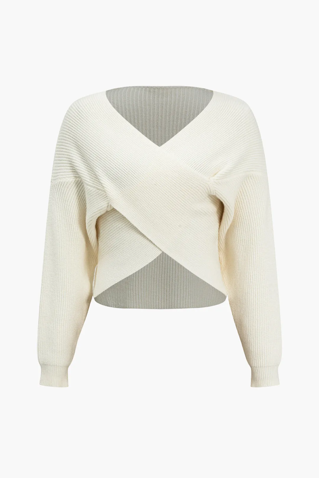 Sweater Crossed Long-Sleeve Top sold by Micas