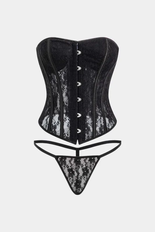 Blonder bustier slips back tubetop og trusser sæt sold by Micas