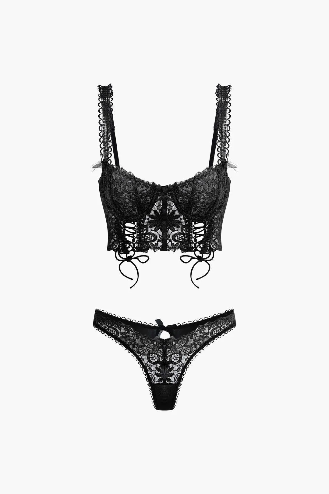 Blonderbind foran Bustier Cami Top og trusser Set sold by Micas