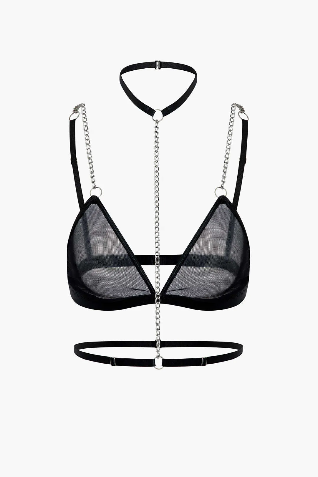 Mesh ren kæde todelt lingeri med choker sold by Micas product image thumbnail 4