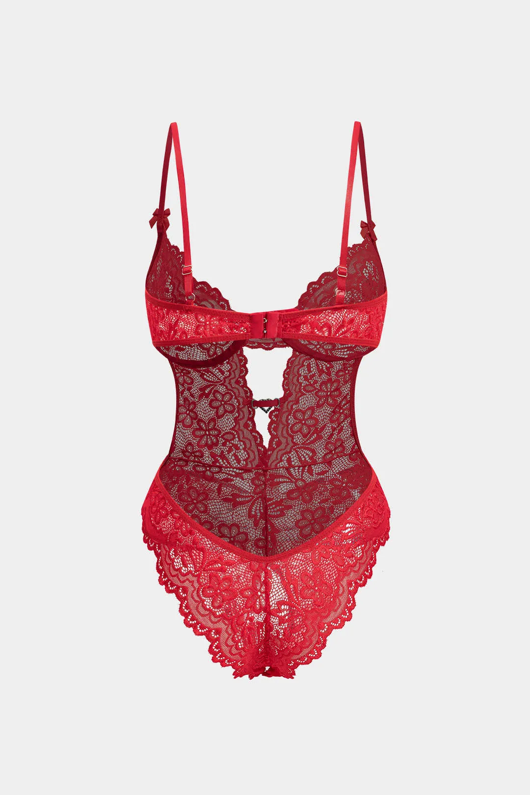 Mesh Ruched skåret ud bagfra lingeri strømpebåndssæt sold by Micas product image thumbnail 4