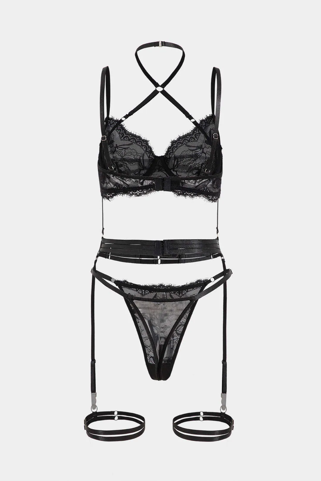 Blonderbroderi krydsede Bustier Lingerie Garter Set sold by Micas product image thumbnail 3