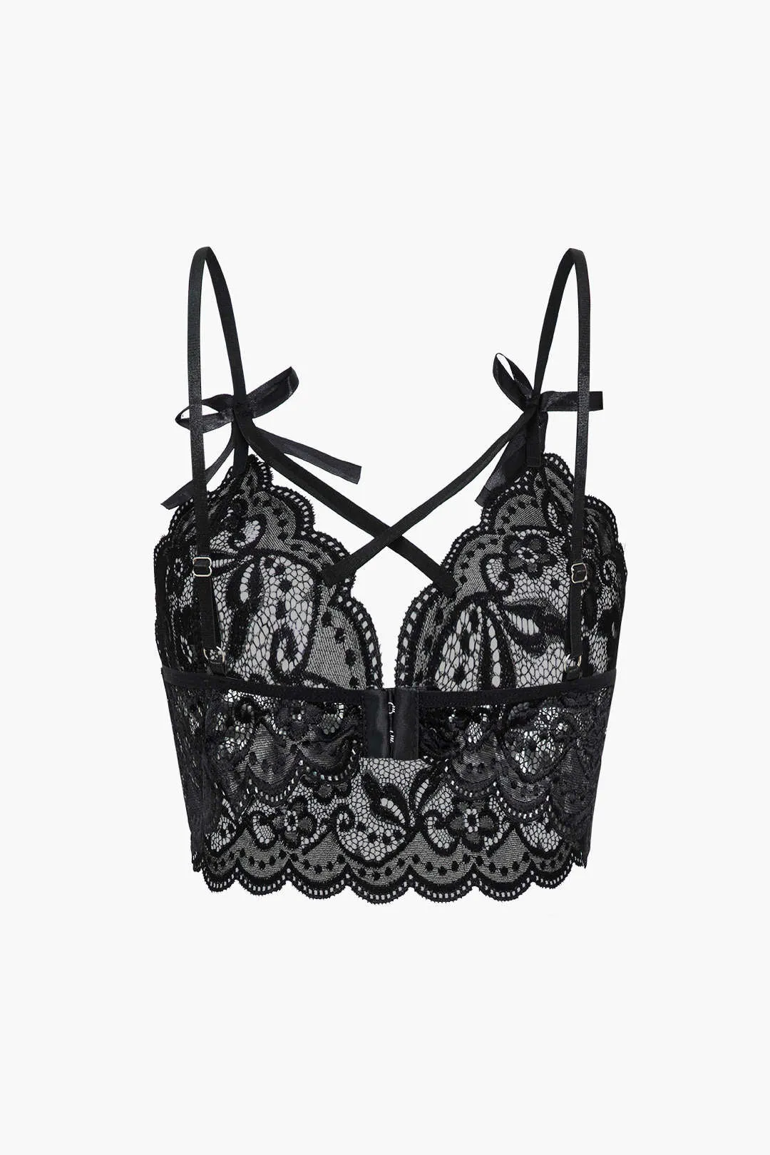 Blonder rygfri udskåret bindingslingeri-strømpebåndssæt sold by Micas product image thumbnail 4