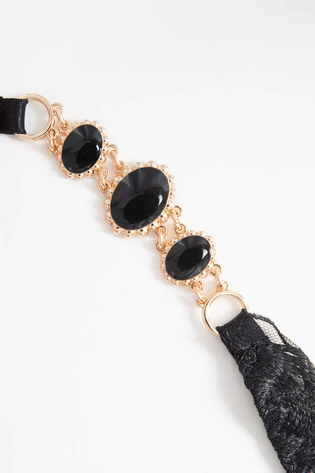 Blonder metallisk kæde broderi lingeri strømpebånd sæt sold by Micas product image thumbnail 4