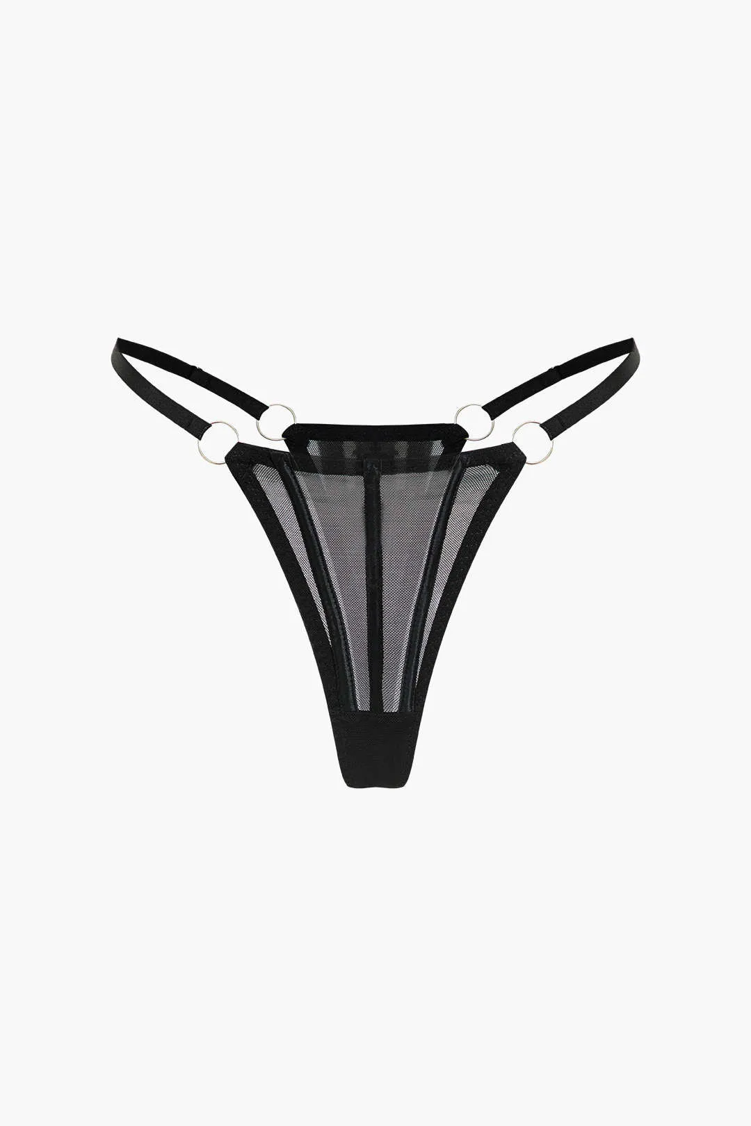 Mesh Chain Bustier Tie Back Lingerie Garter Set med Choker sold by Micas product image thumbnail 4