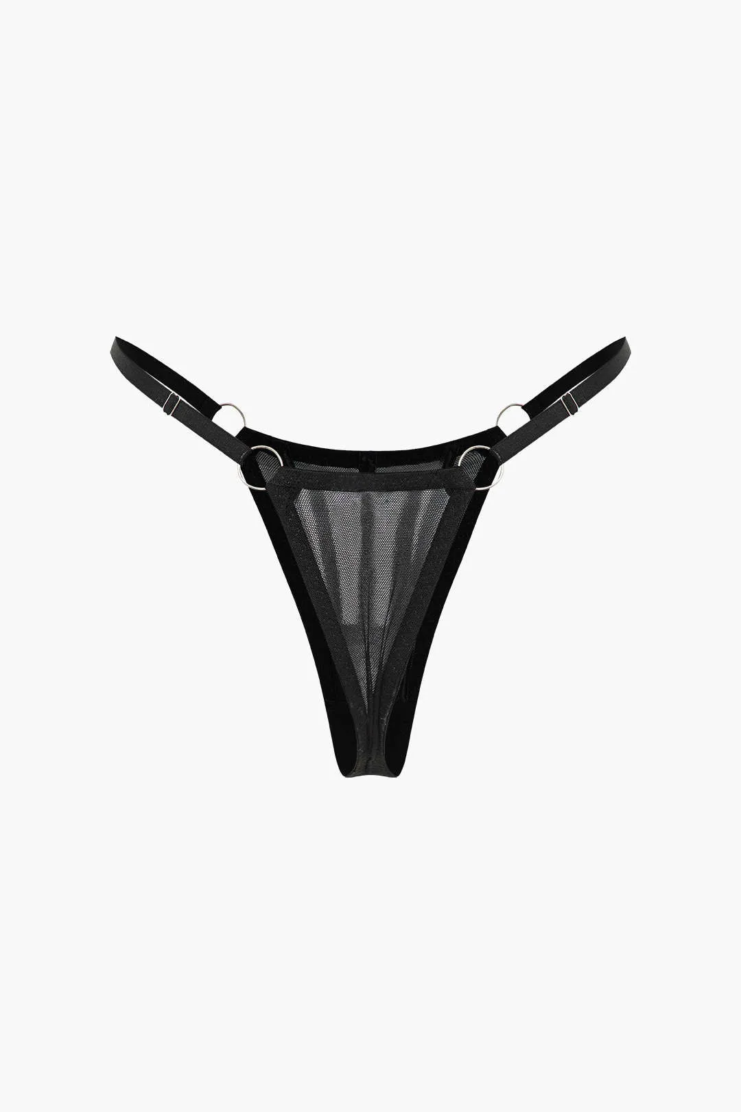 Mesh Chain Bustier Tie Back Lingerie Garter Set med Choker sold by Micas product image thumbnail 5