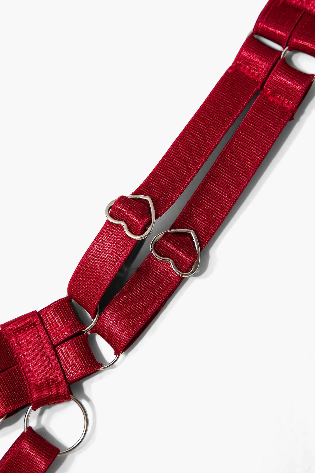 Mesh patchwork metallisk hjerteformring udskåret lingeri strømpebånd sæt sold by Micas product image thumbnail 4