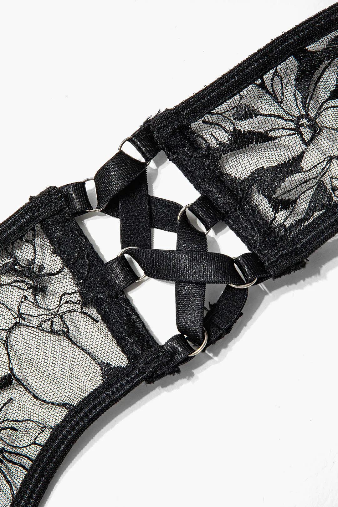 Mesh Chain Crossed Lingerie Garter Set sold by Micas product image thumbnail 5