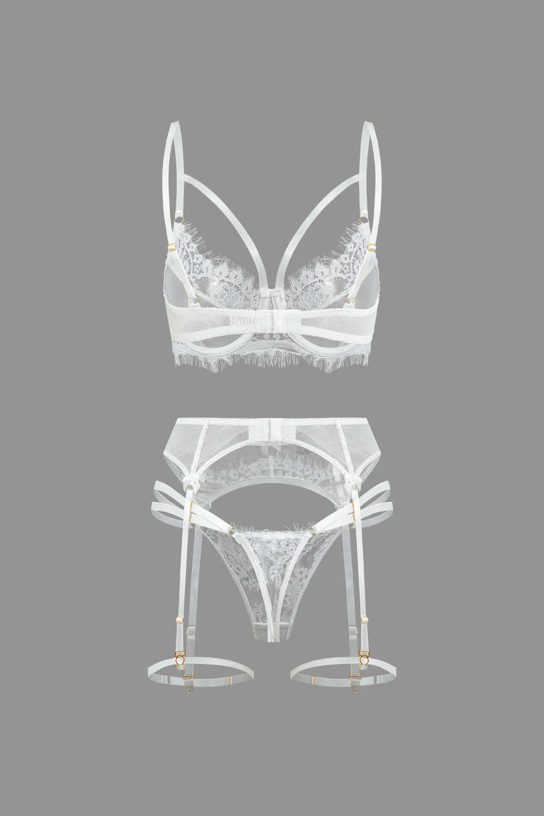 Blonder ren lingeri strømpebånd sæt sold by Micas product image thumbnail 3