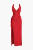 Ruched Slit Slip Maxi Dress sold by Micas